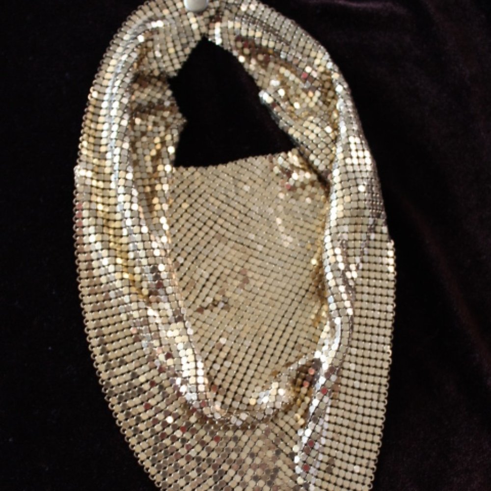 Vintage  Duramesh Gold Mesh Scarf, Snap Closure From the 1940's